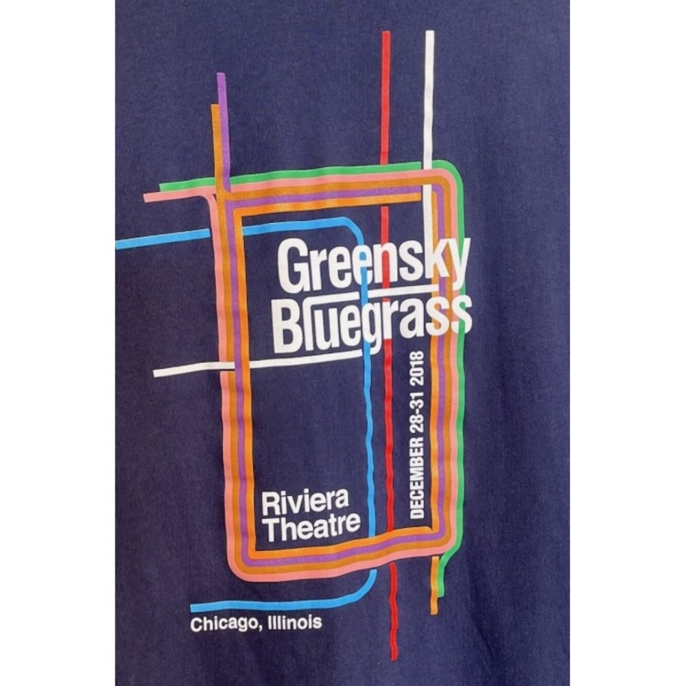 Greensky Bluegrass Tee Womens Sz Small Chicago Riviera Theater NYE 2018 T-shirt - Picture 2 of 5